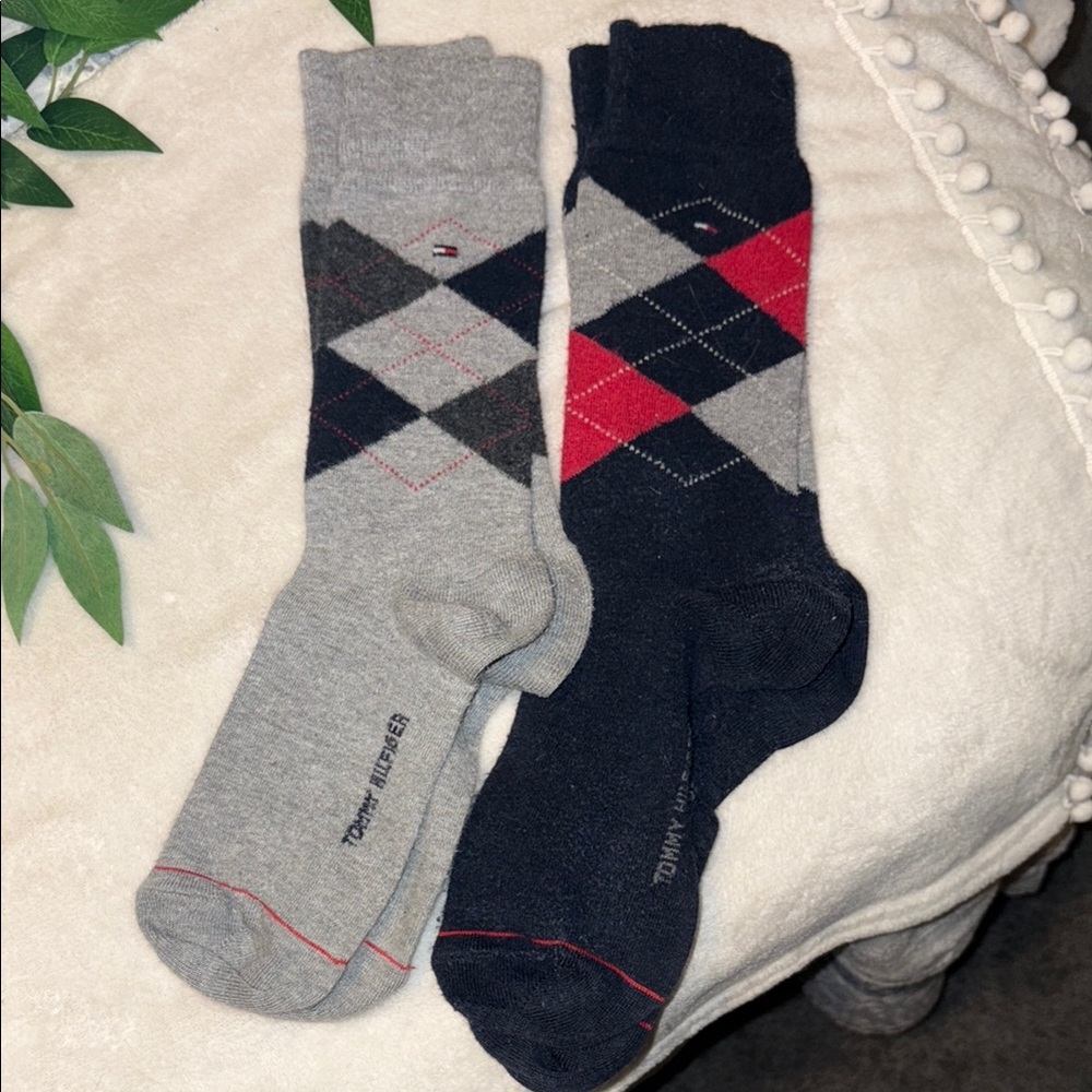 Tommy Hilfiger Gray and Black Dress Socks